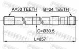 Febest 0112-LC80LH Axle Half Shaft Left 30X857X24
