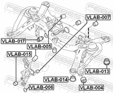 Febest VLAB-014 Rear Crossmember Bushing