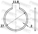 Febest CC-1-27X2 Retaining Ring 27X2