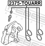 Febest 2375-TOUARR Rear Brake Caliper Repair Kit (Set For Two Sides)