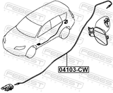 Febest 04103-CW Fuel Lid Lock Control Cable