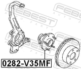 Febest 0282-V35MF Front Wheel Hub