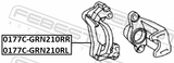 Febest 0177C-GRN210RL Rear Left Brake Caliper Bracket Carrier