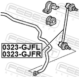 Febest 0323-GJFL Front Left Stabilizer Link / Sway Bar Link
