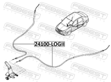 Febest 24100-LOGII Parking Brake Cable