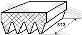 Febest 88126-4L813 Poly-V Belt 4 Ribs