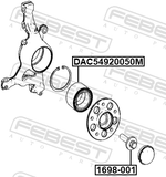 Febest DAC54920050M Front Wheel Bearing 54X92X50
