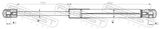 Febest 04117-002 Trunk Gas Strut (With End Damping) L300/280N
