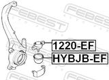 Febest 1220-EF Ball Joint Front Steering Knuckle
