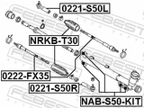 Febest 0221-S50R Steering Tie Rod End Left