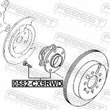 Febest 0582-CX9RWD Rear Wheel Hub