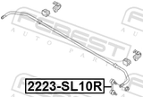 Febest 2223-SL10R Rear Stabilizer Link / Sway Bar Link