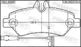 Febest 1601-906R Pad Kit, Disc Brake, Rear (With Wear Sensor)