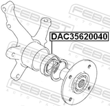 Febest DAC35620040 Front Wheel Bearing 35X61.8X40