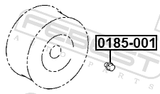 Febest 0185-001 Wheel Nut M12X1.5 L36.8