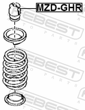Febest MZD-GHR Rear Shock Absorber Jounce Bumper