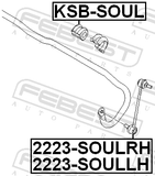 Febest KSB-SOUL Front Stabilizer Bar Bush D20