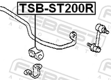 Febest TSB-ST200R Rear Stabilizer Bar Bush D16