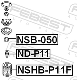 Febest NSB-050 Front Shock Absorber Bushing