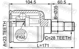 Febest 0511-GEMTLH Inner CV Joint Left 23X35X28