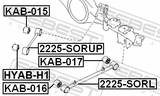 Febest KAB-015 Bushing, Rear Trailing Arm