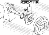 Febest 0282-Y11R Rear Wheel Hub