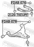Febest FDAB-074 Bushing, Front Upper Control Arm