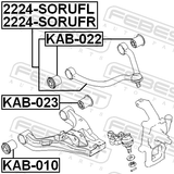 Febest 2224-SORUFR Right Upper Front Arm