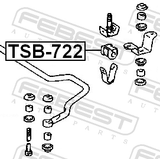 Febest TSB-722 Front Stabilizer Bar Bush D30