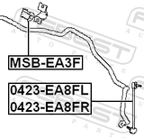 Febest 0423-EA8FR Front Right Stabilizer Link / Sway Bar Link