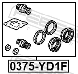 Febest 0375-YD1F Front Brake Caliper Repair Kit (Set For One Side)