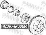 Febest DAC32720045 Front Wheel Bearing 32X72X45