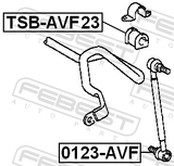 Febest TSB-AVF23 Front Stabilizer Bar Bush D23