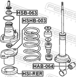 Febest HSB-063 Rear Shock Absorber Bushing