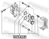 Febest 0275-A33F Front Brake Caliper Repair Kit (Set For Two Sides)