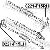 Febest 0221-F15RH Steering Tie Rod End Right