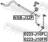 Febest NSB-J32F Front Stabilizer Bar Bush Polyurethane D24