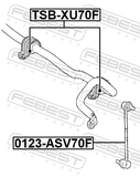 Febest TSB-XU70F Front Stabilizer Bar Bush D28.4