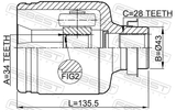 Febest 0511-BL23MTRH Inner CV Joint Right 34X43X28