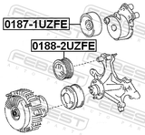 Febest 0187-1UZFE Tension Pulley
