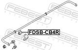 Febest FDSB-CB4R Rear Stabilizer Bar Bush D18
