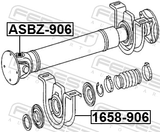 Febest ASBZ-906 Cross Shaft Joint, Drive Shaft 27X88