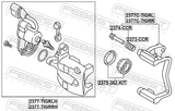 Febest 2377-TIGRLH Rear Left Brake Caliper Assembly