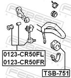 Febest TSB-751 Front Stabilizer Bar Bush D30