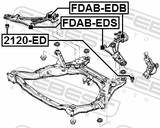 Febest 2120-ED Ball Joint Front Lower Arm