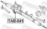 Febest TAB-041 Steering Rack Bushing