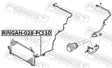 Febest RINGAH-028-PCS10 Seal O-Ring A/C Line PCS 10
