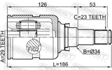 Febest 0111-ZZE132U Inner CV Joint 29X34X23