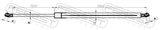 Febest 08117-001 Hood Gas Strut (With End Damping) L508/330N