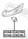 Febest HYAB-ELN17RL Bushing Left, Rear Trailing Arm